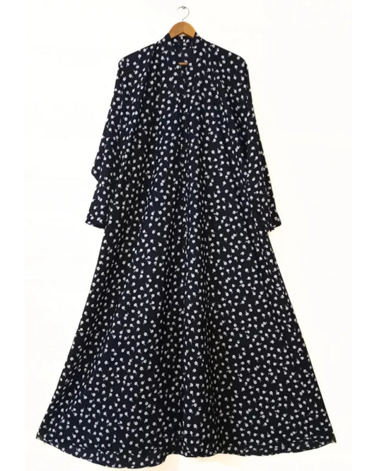 Black Dhalia Front Open Abaya