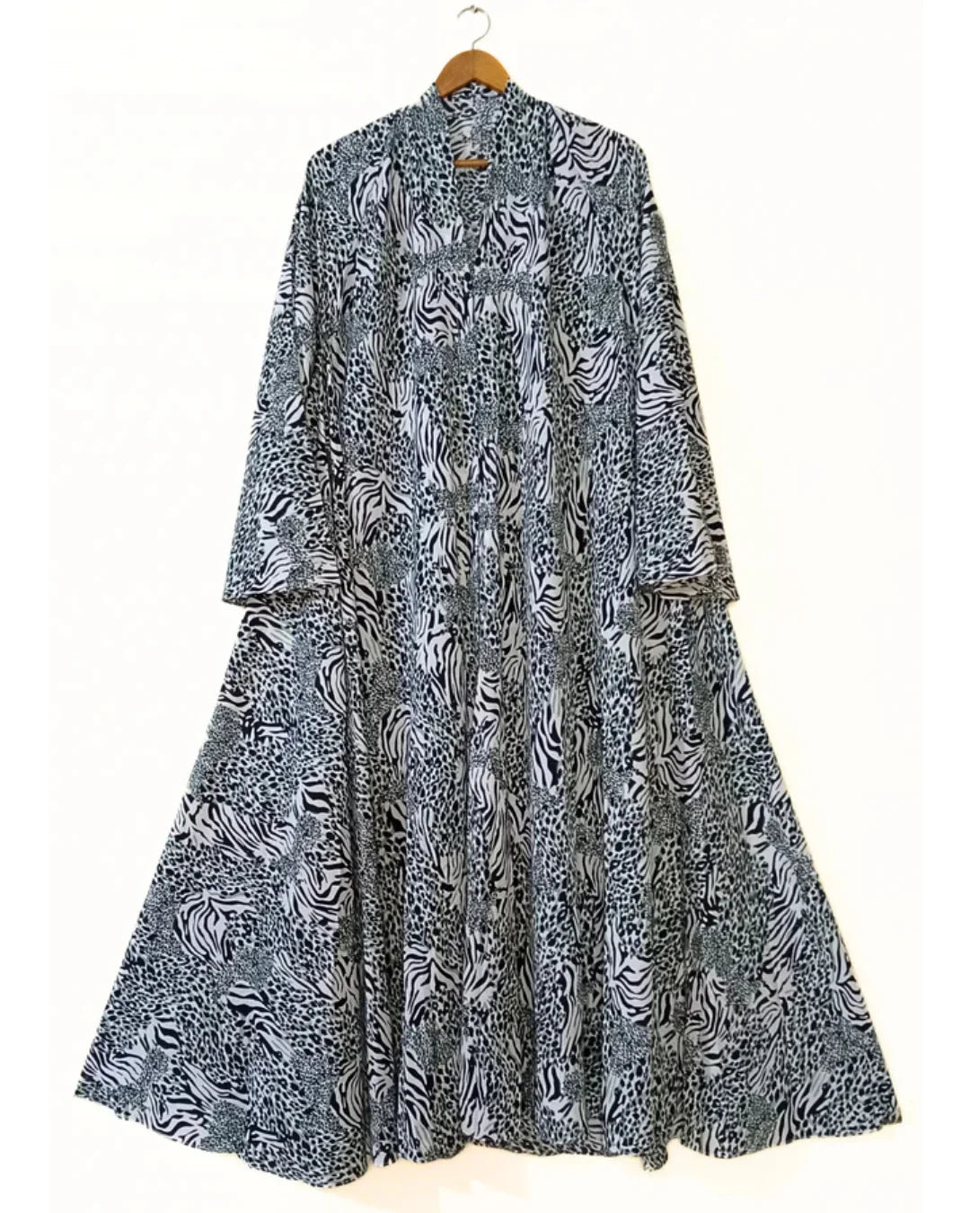 Savanna Storm Front Open Long Flair Abaya