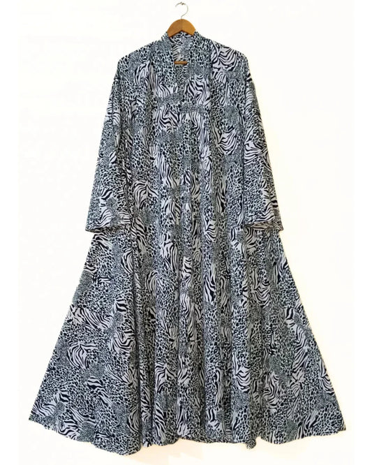 Savanna Storm Front Open Long Flair Abaya