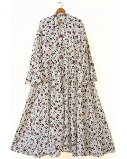 Vanilla Blossom Front Open Long Flair Abaya