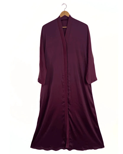 Maroon Front Open Abaya - Tik Tok Fabric