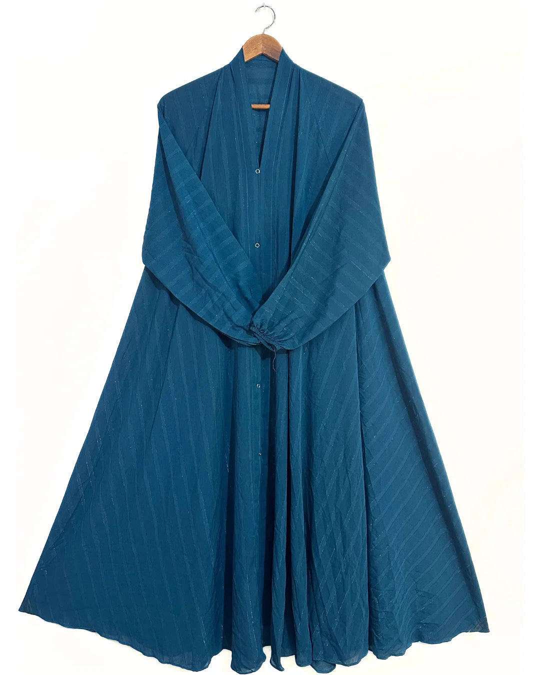 Front Open Zarri Abaya- Zinc