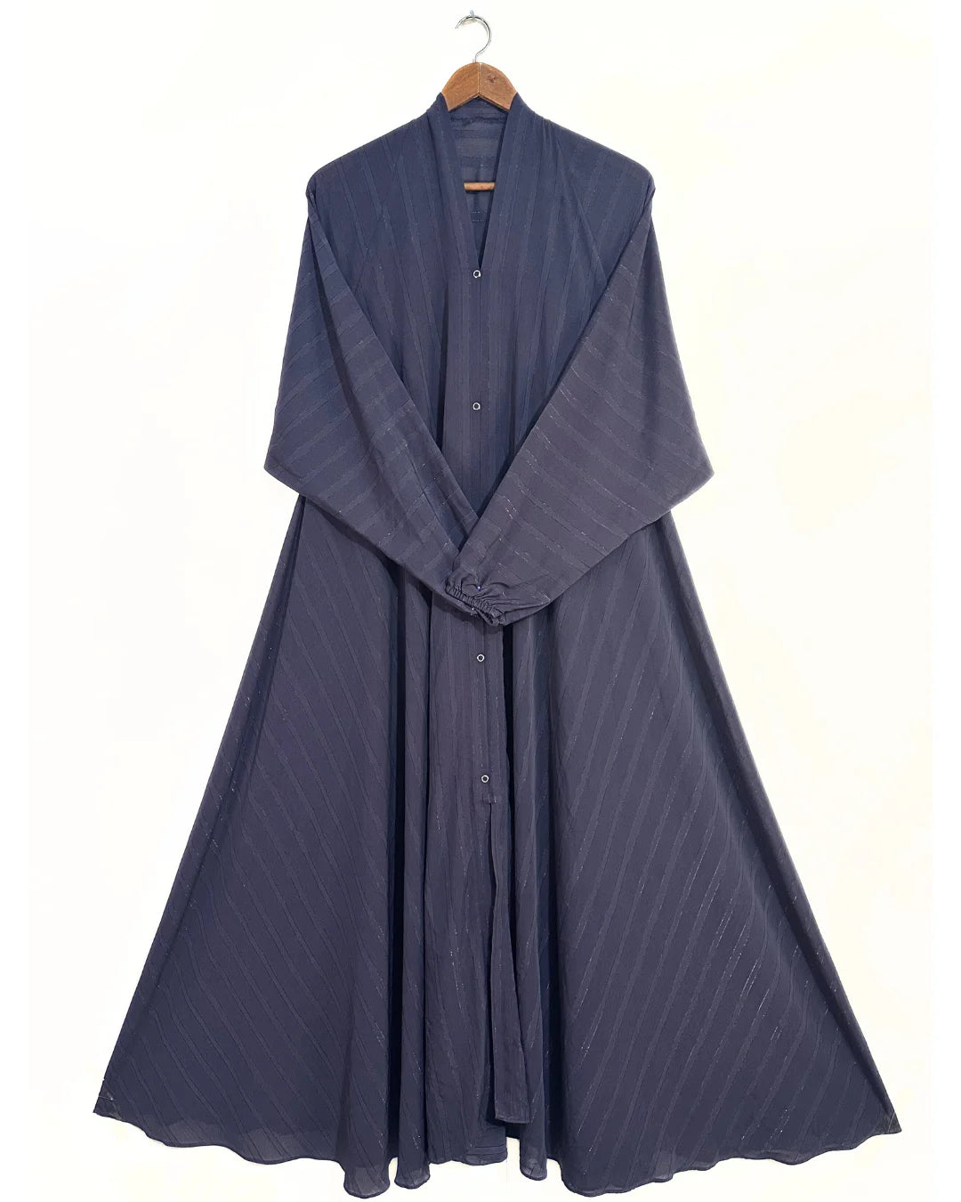 Grey Front Open Zarri Abaya