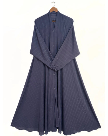 Grey Front Open Zarri Abaya