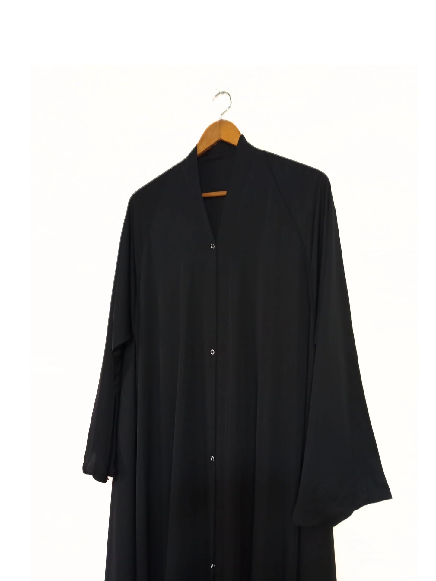 Black Front Open Long Flair Abaya