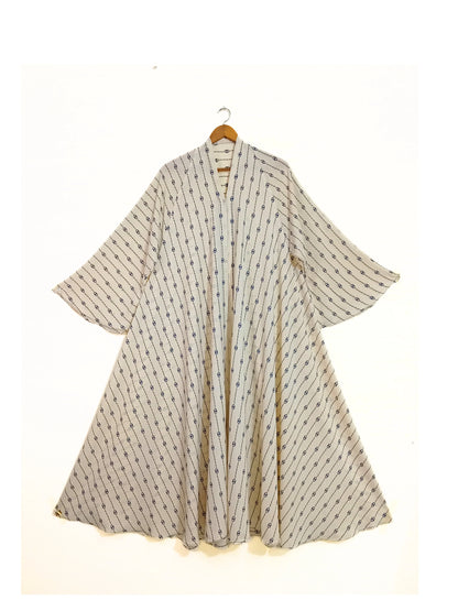 Pearl Chain Front Open Long Flair Abaya
