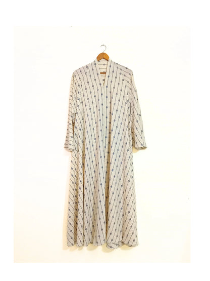 Pearl Chain Front Open Long Flair Abaya