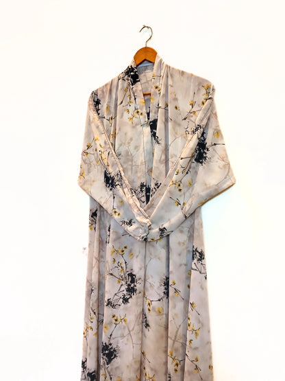 Willow Bloom Front Open Long Flair Abaya