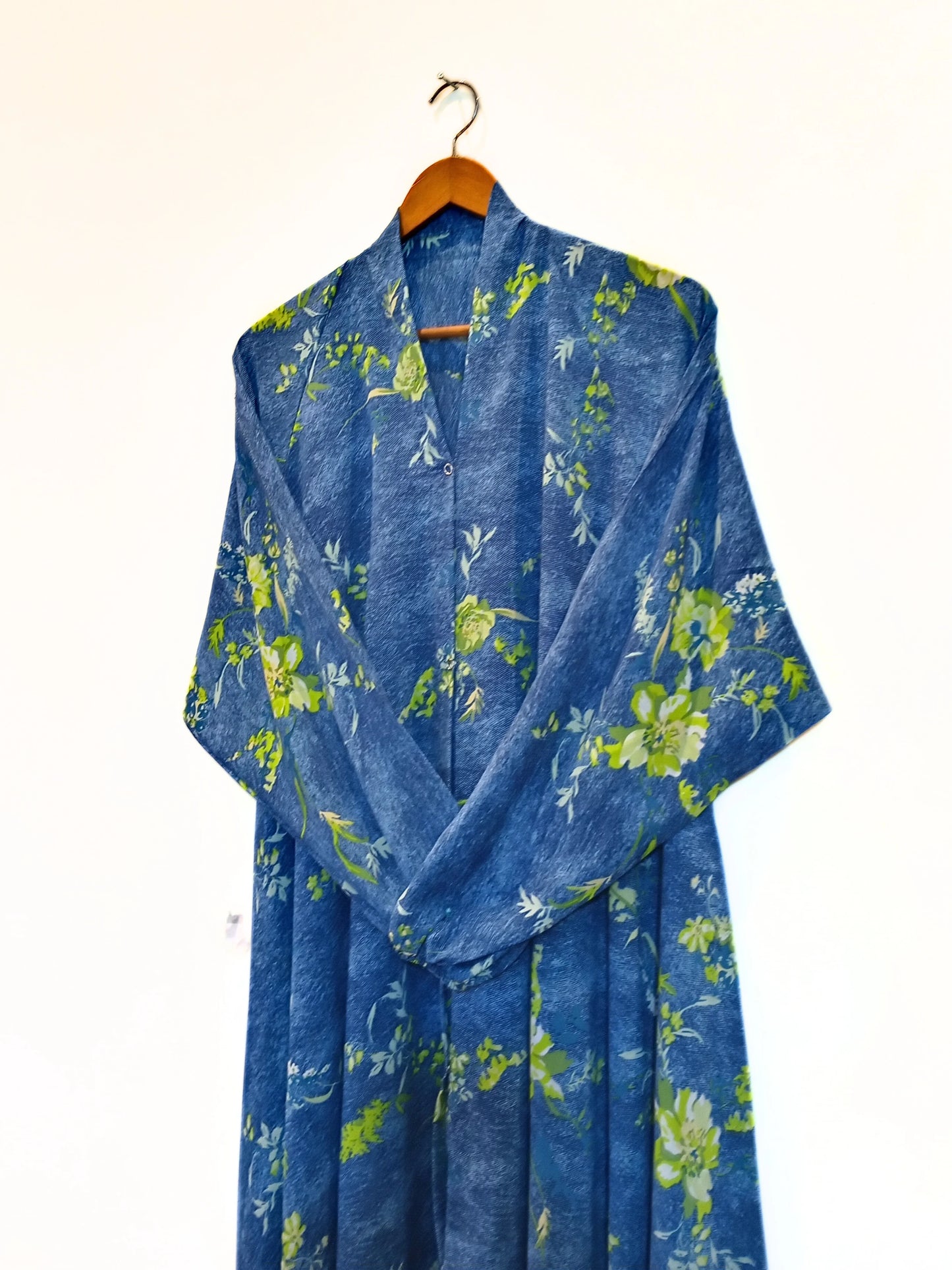 Azure Front Open Long Flair Abaya