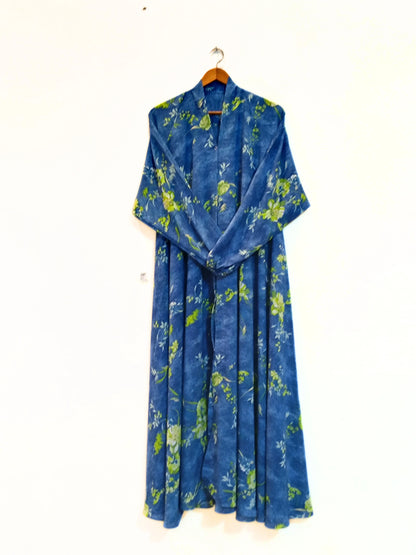 Azure Front Open Long Flair Abaya