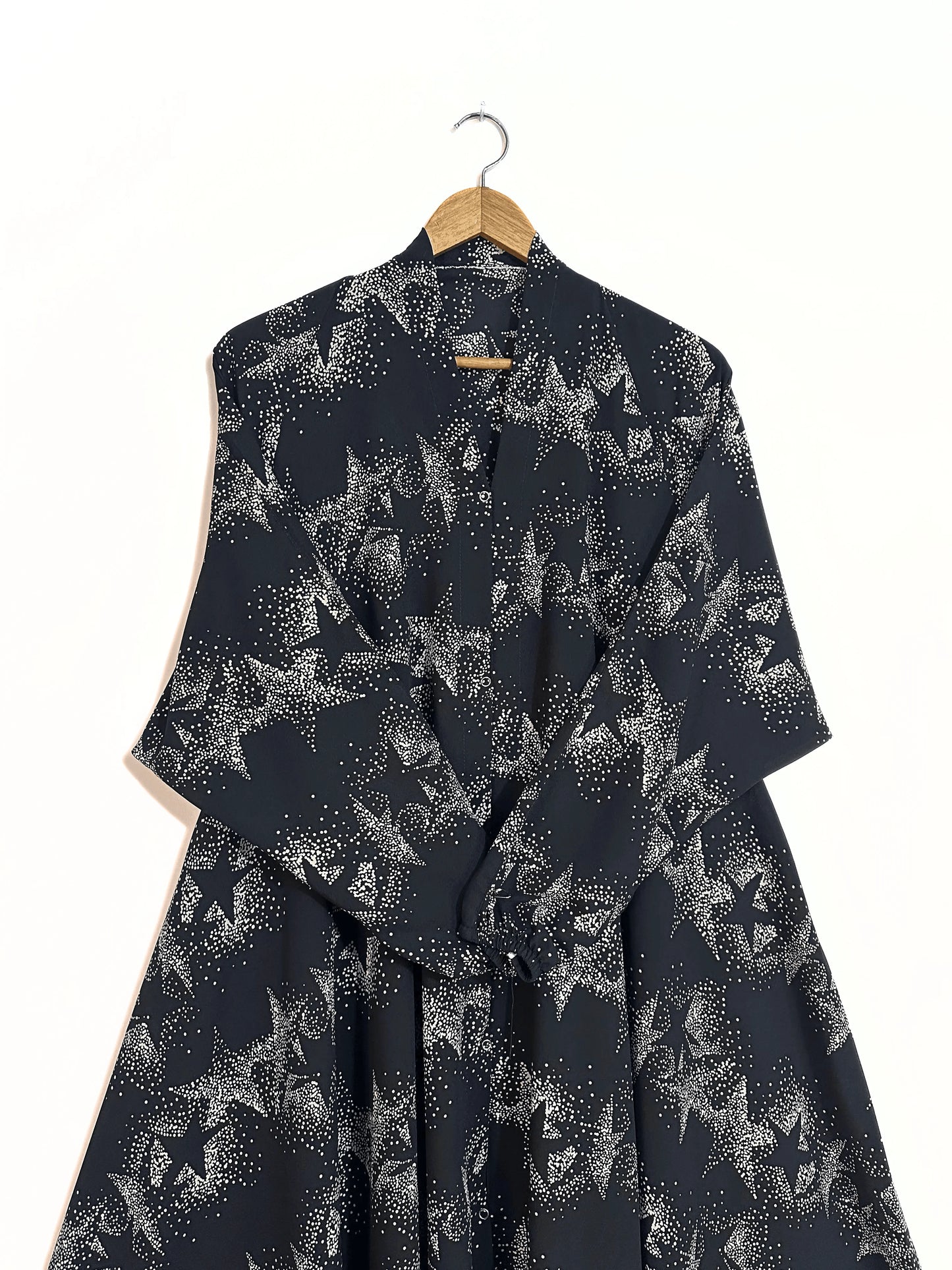 Night Sky Front Open Long Flair Abaya