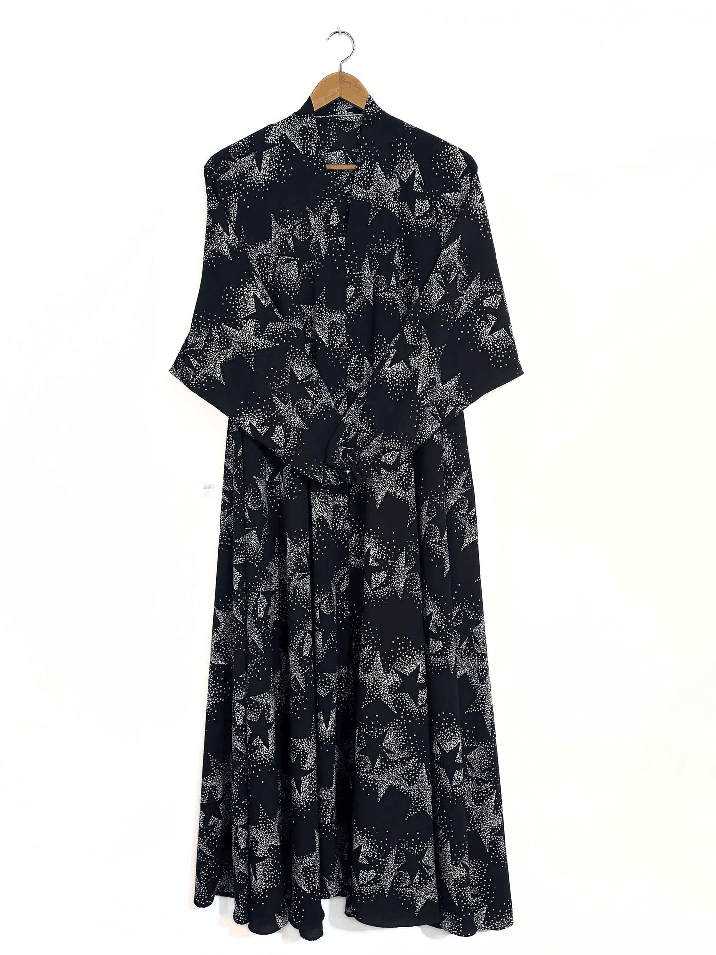 Night Sky Front Open Long Flair Abaya
