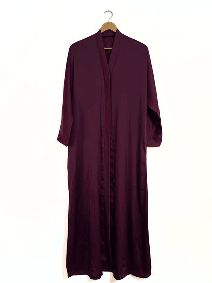Maroon Front Open Abaya - Tik Tok Fabric