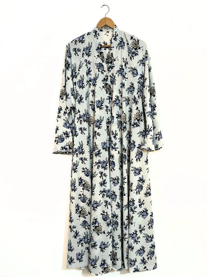 Floral Meadow Front Open Long Flare Abaya