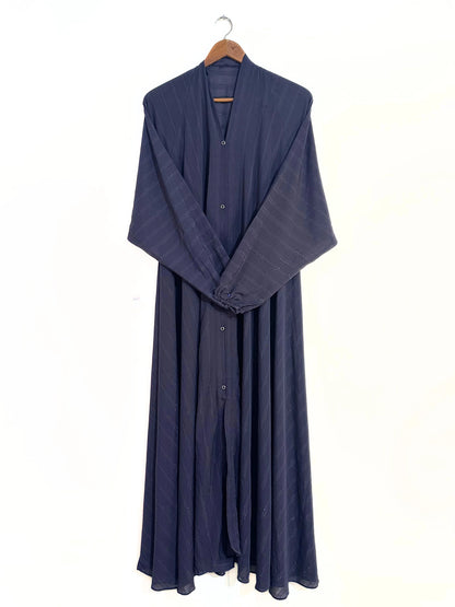 Grey Front Open Zarri Abaya