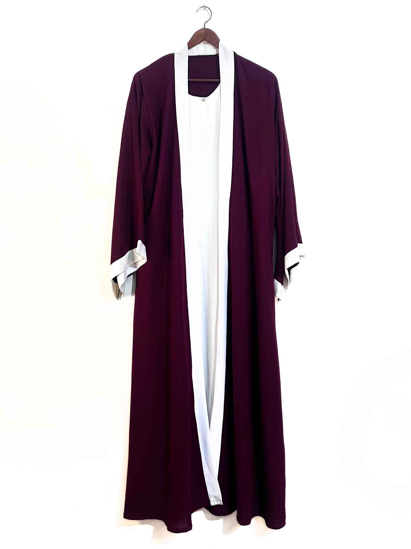 Gown Style Abaya With Attached Inner - Maroon