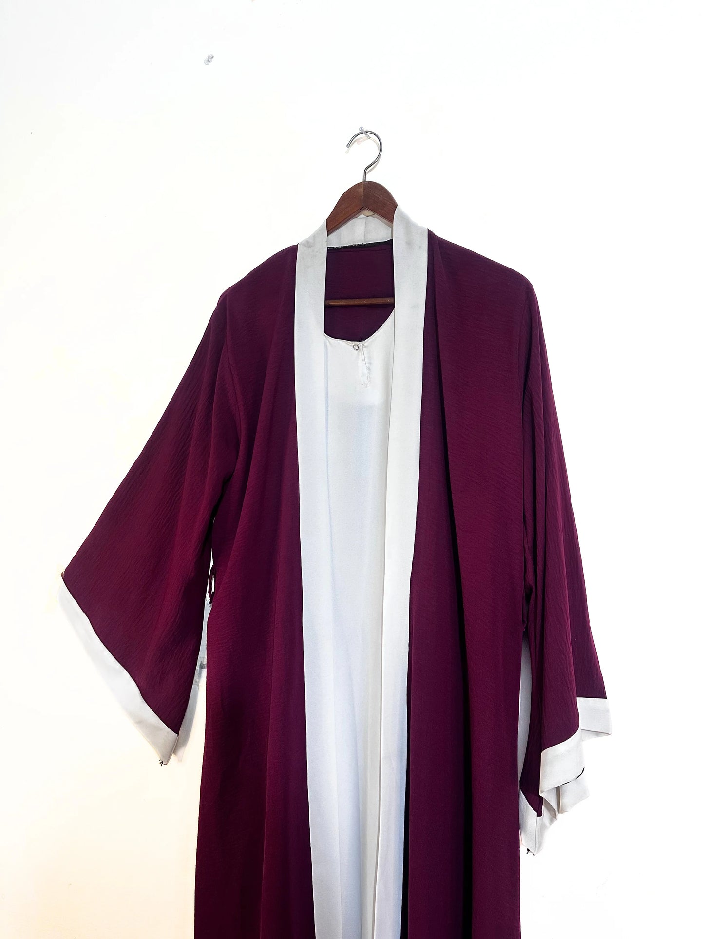 Gown Style Abaya With Attached Inner - Maroon