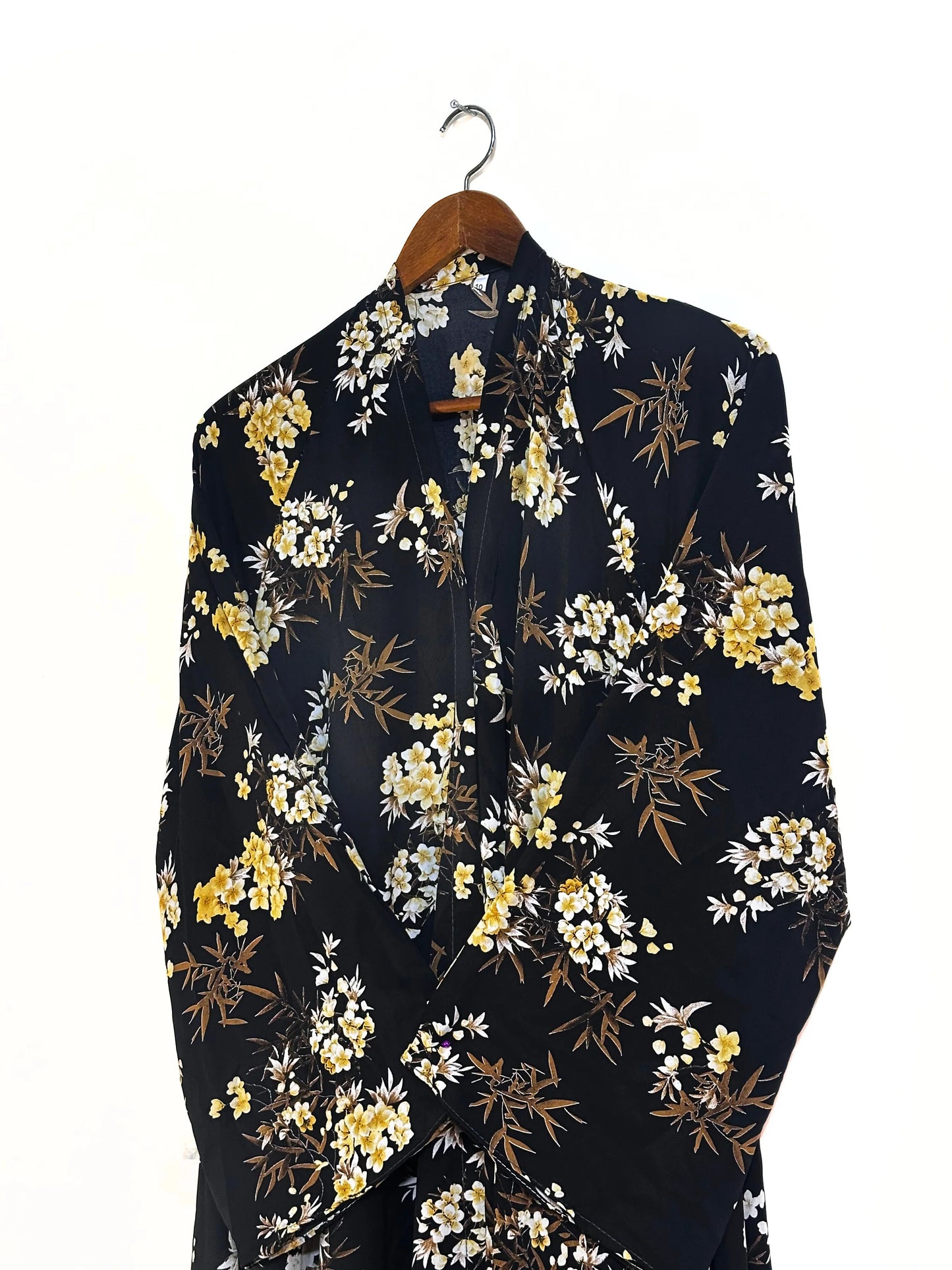 Honey Flowers Front Open Long Flair Abaya