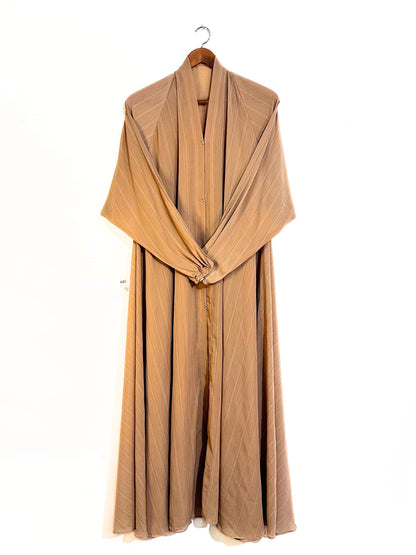 Front Open Zarri Abaya- Skin Colour
