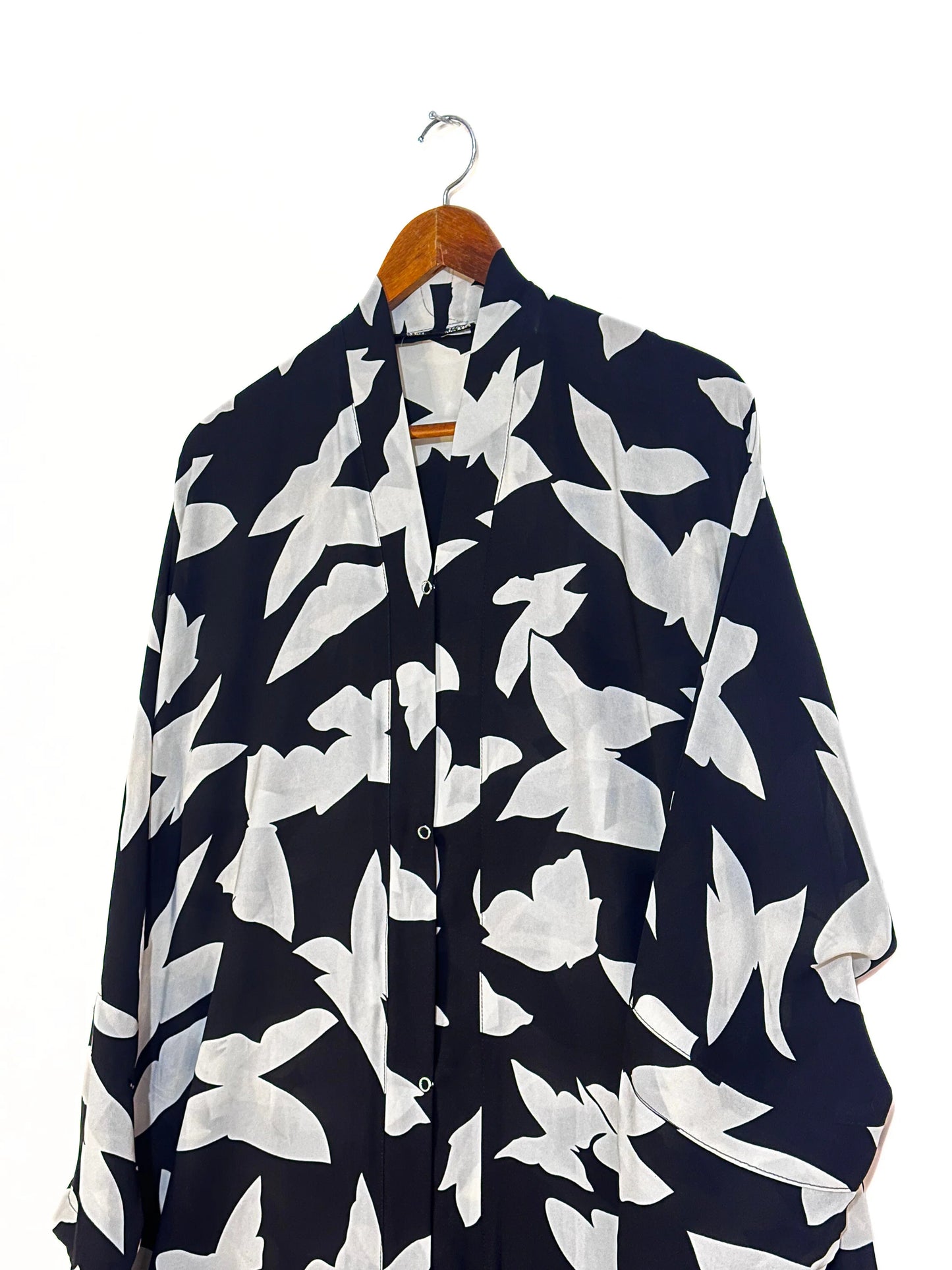 Black Wings Front Open Abaya