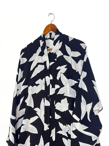 Black Wings Front Open Abaya