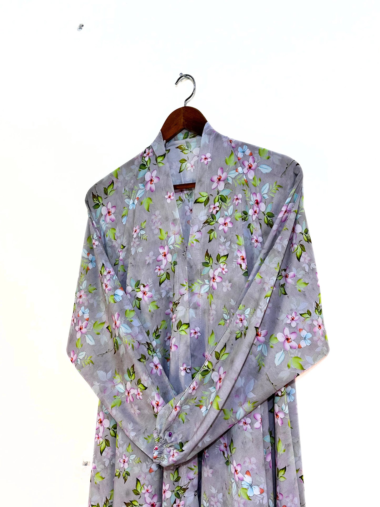 Spring Garden Front Open Long Flare Abaya