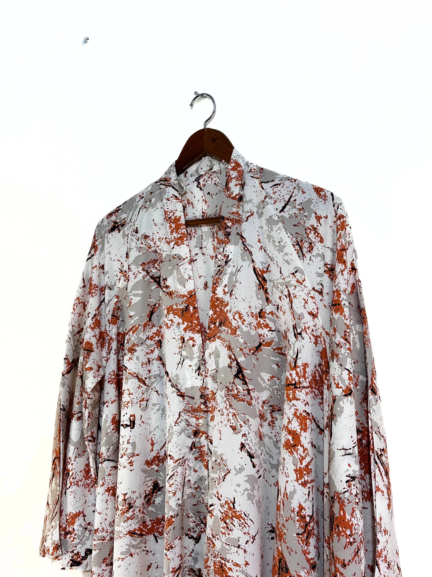 Autumn Marble Front Open Long Flair Abaya