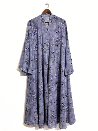 Lavender Mist Front Open Long Flair Abaya