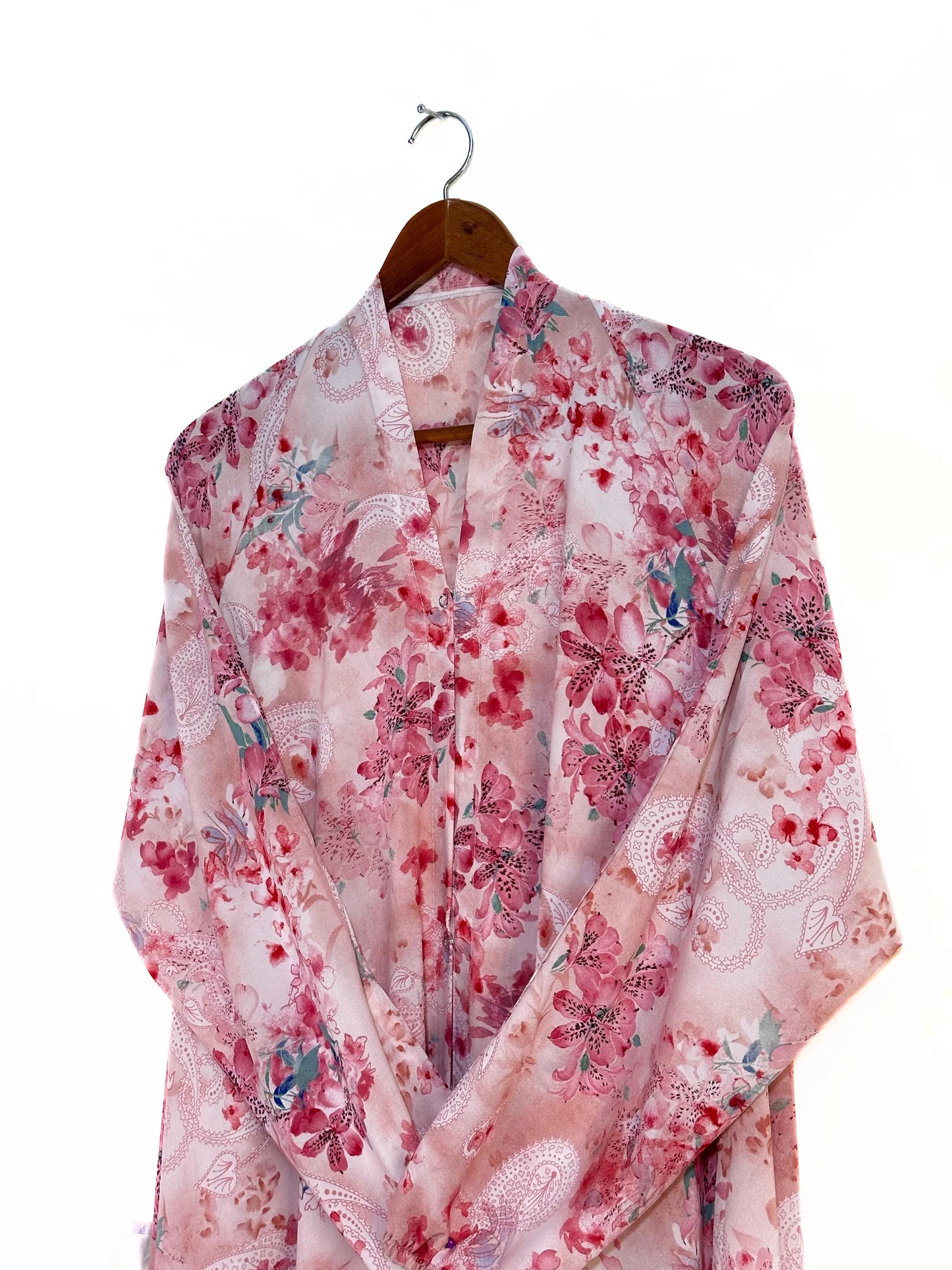 Cherry Blossom Front Open Long Flair Abaya