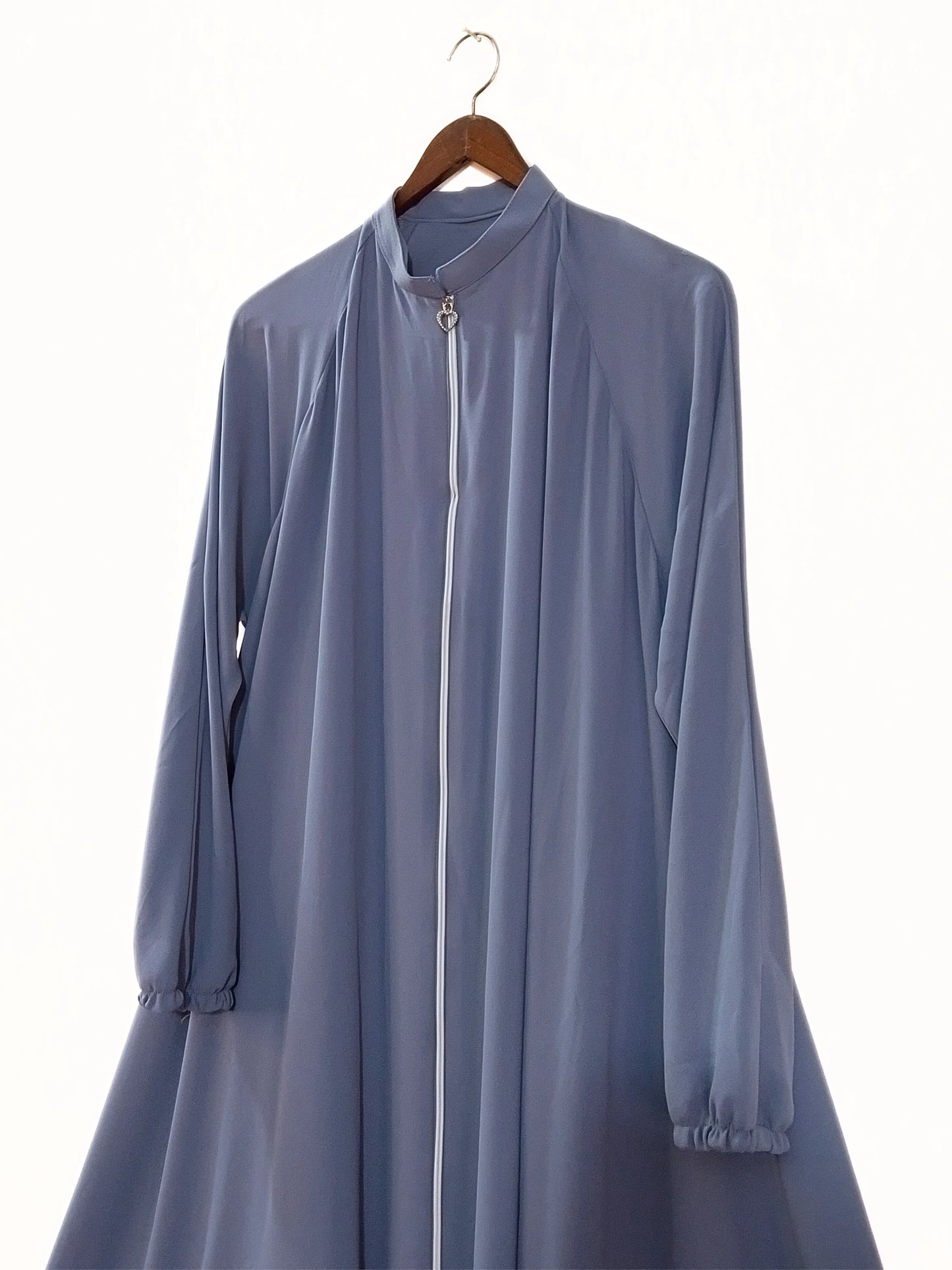 Zipper Style Abaya-Grey Colour