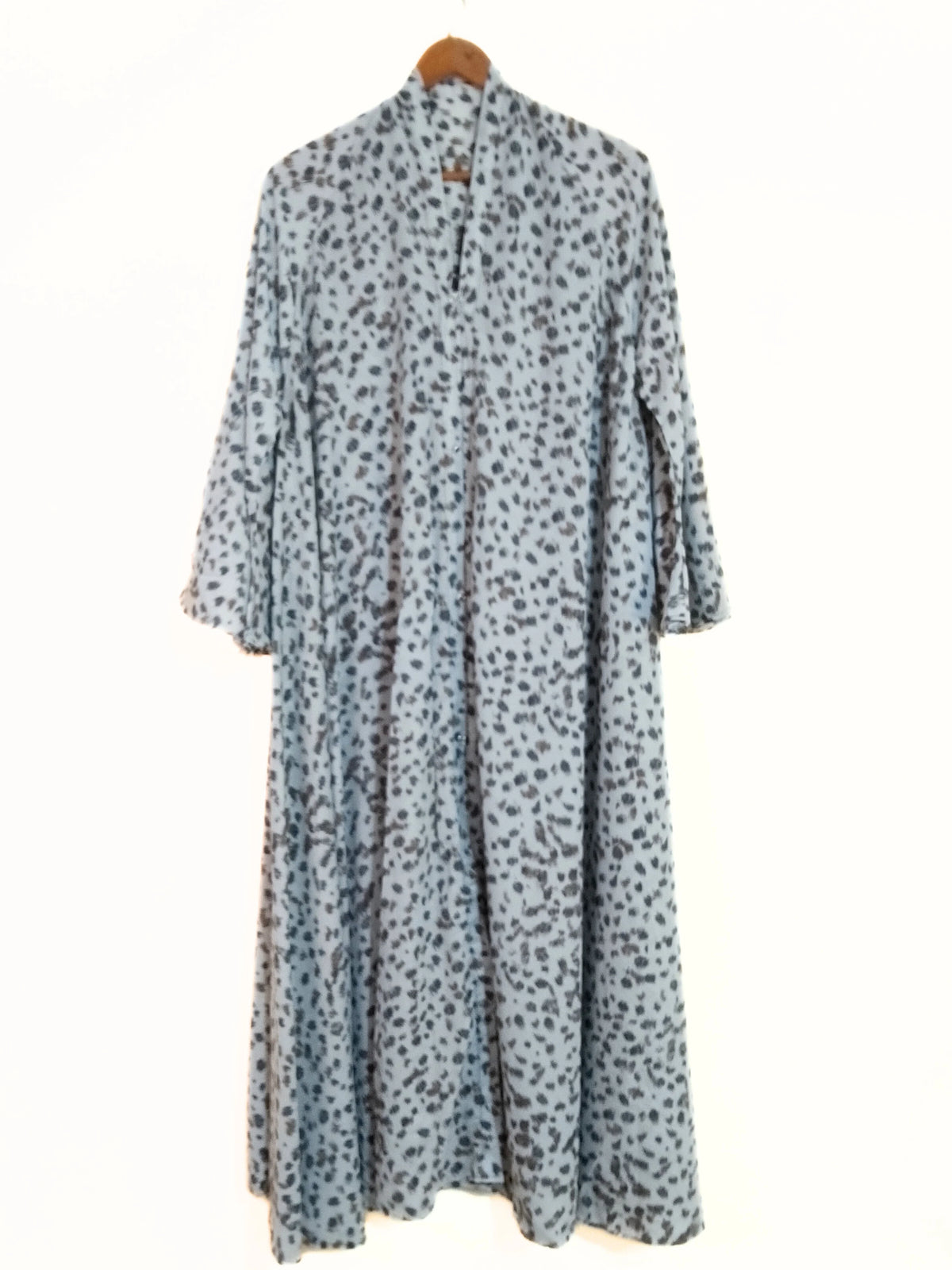 Soft Pebble Print Front Open Long Flare Abaya