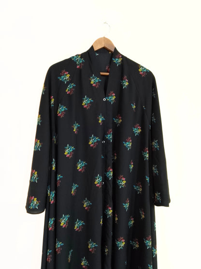 Evening Elegance Front Open Long Flair Abaya