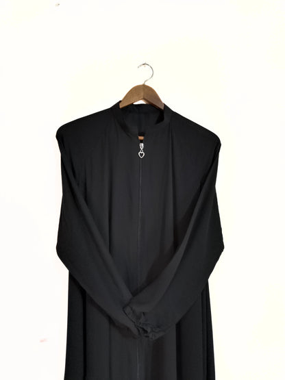 Zipper Style Abaya-Black Colour