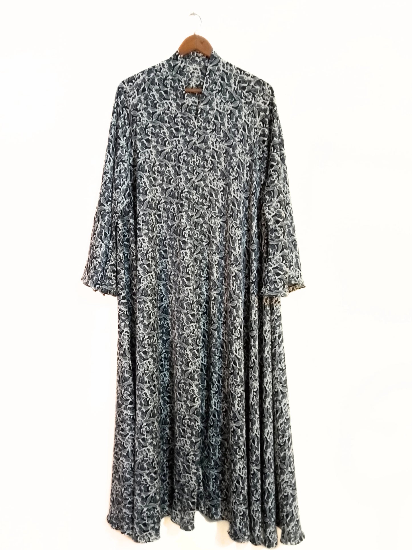 Night Vines Front Open Long Flair Abaya
