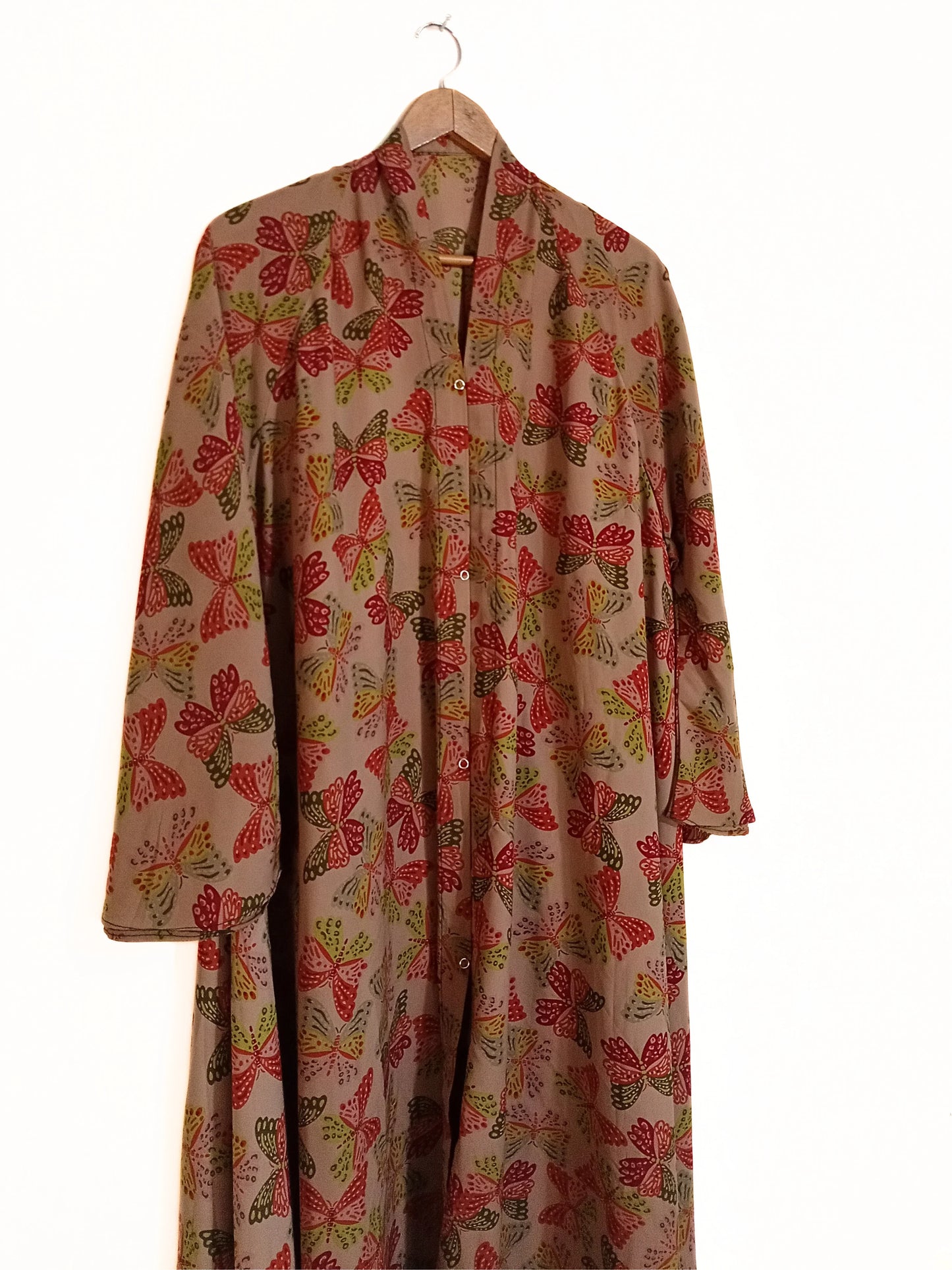Rustic Wings Front Open Long Flair Abaya