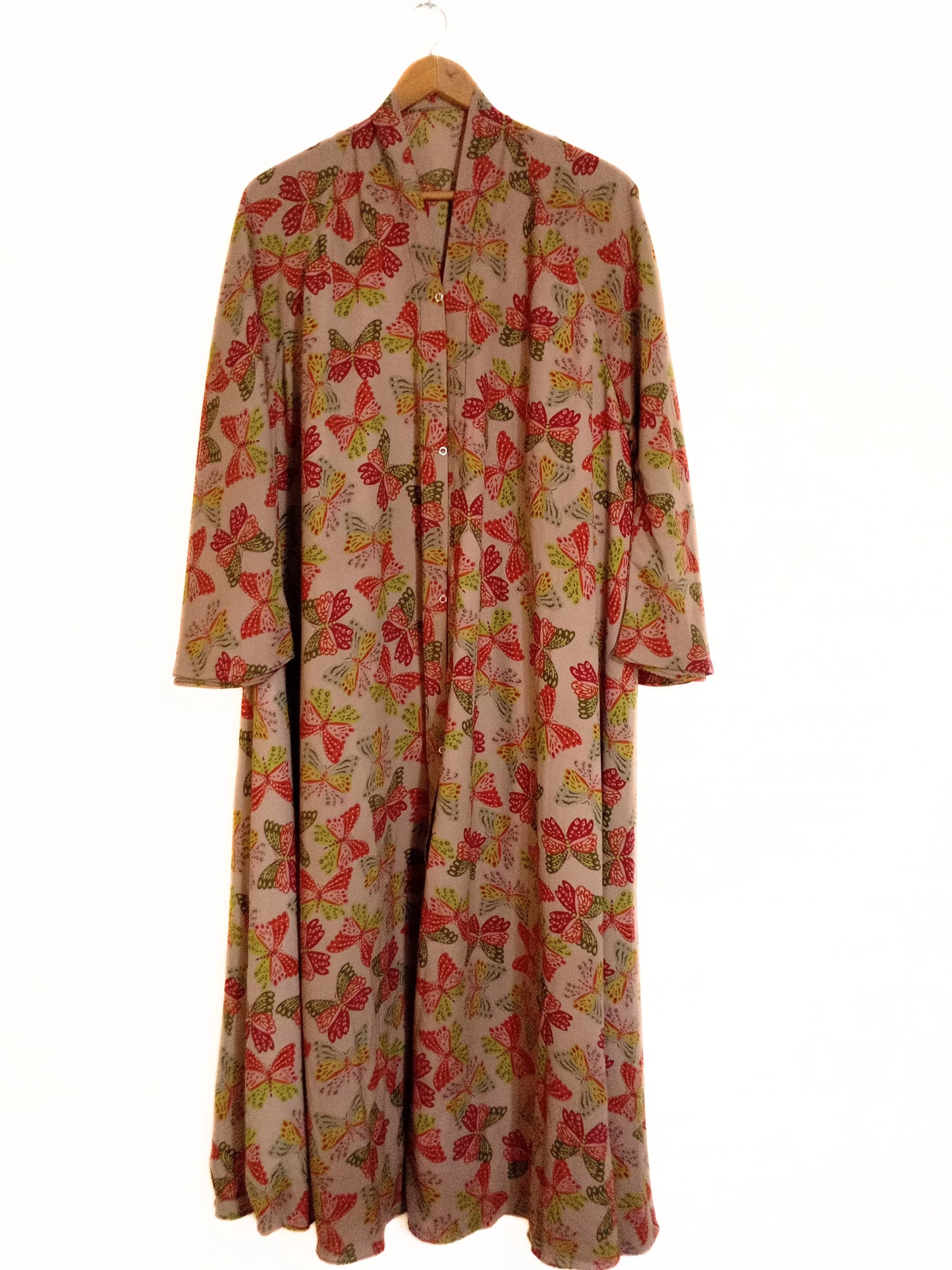 Rustic Wings Front Open Long Flair Abaya