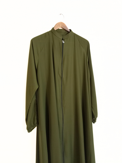 Zipper Style Abaya-Mehendi Colour