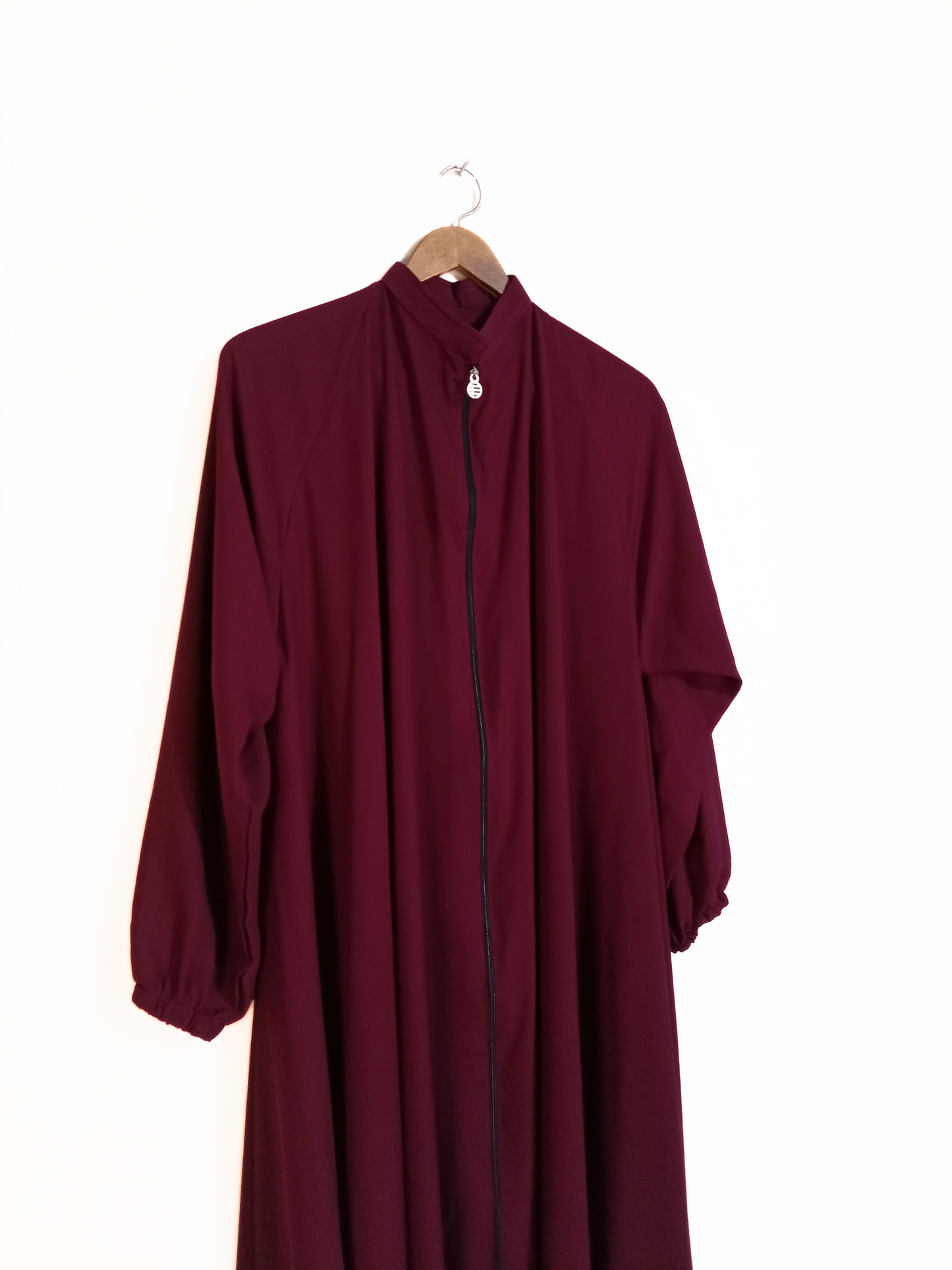 Zipper Style Abaya-Maroon