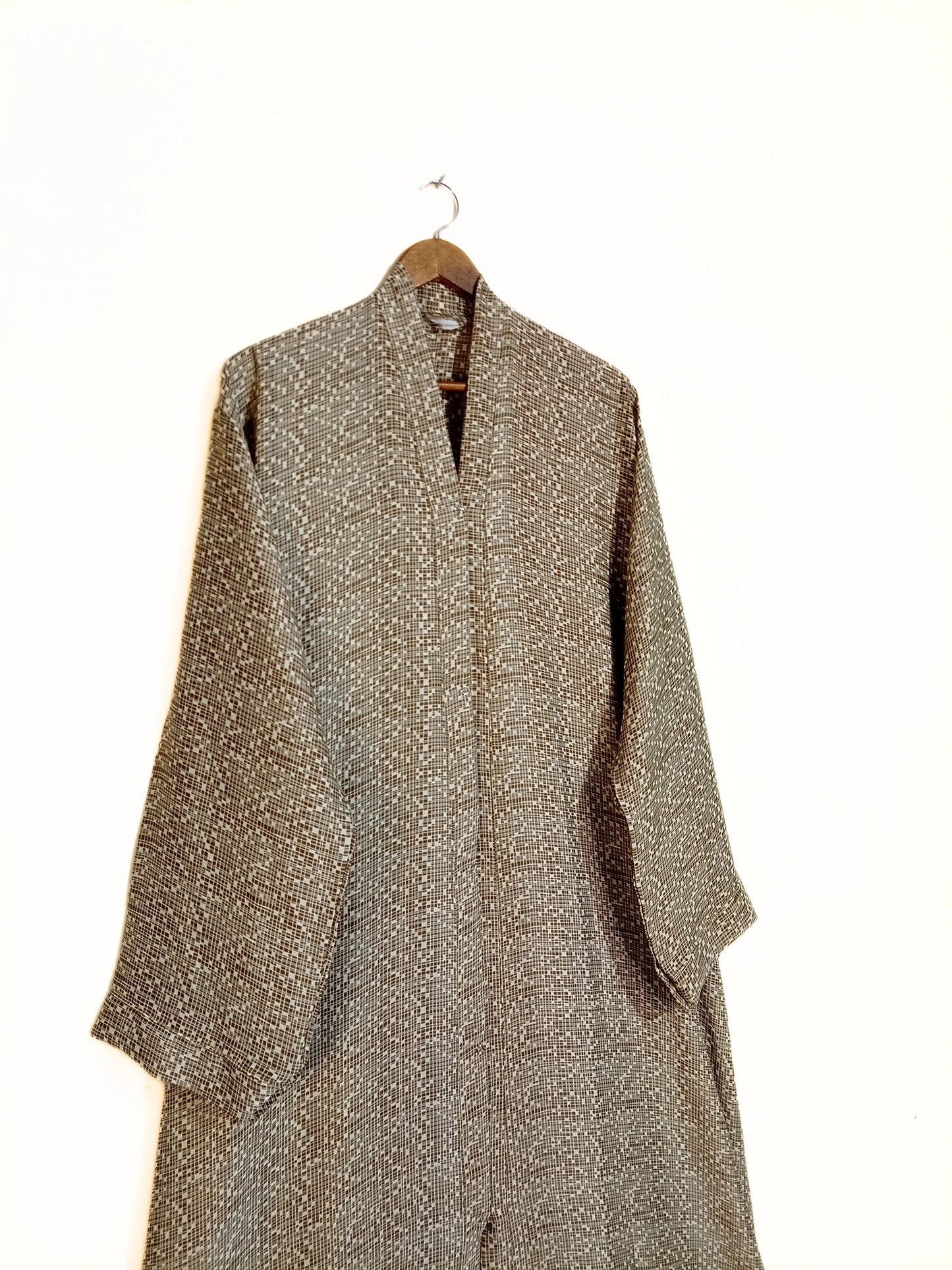 Dessert Print Front Open Crinkle Abaya