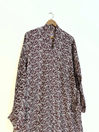 Rustic Bloom Front Open Crinkle Abaya