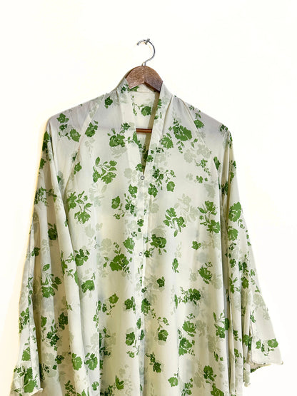 Sage Garden Front Open Long Flair Abaya
