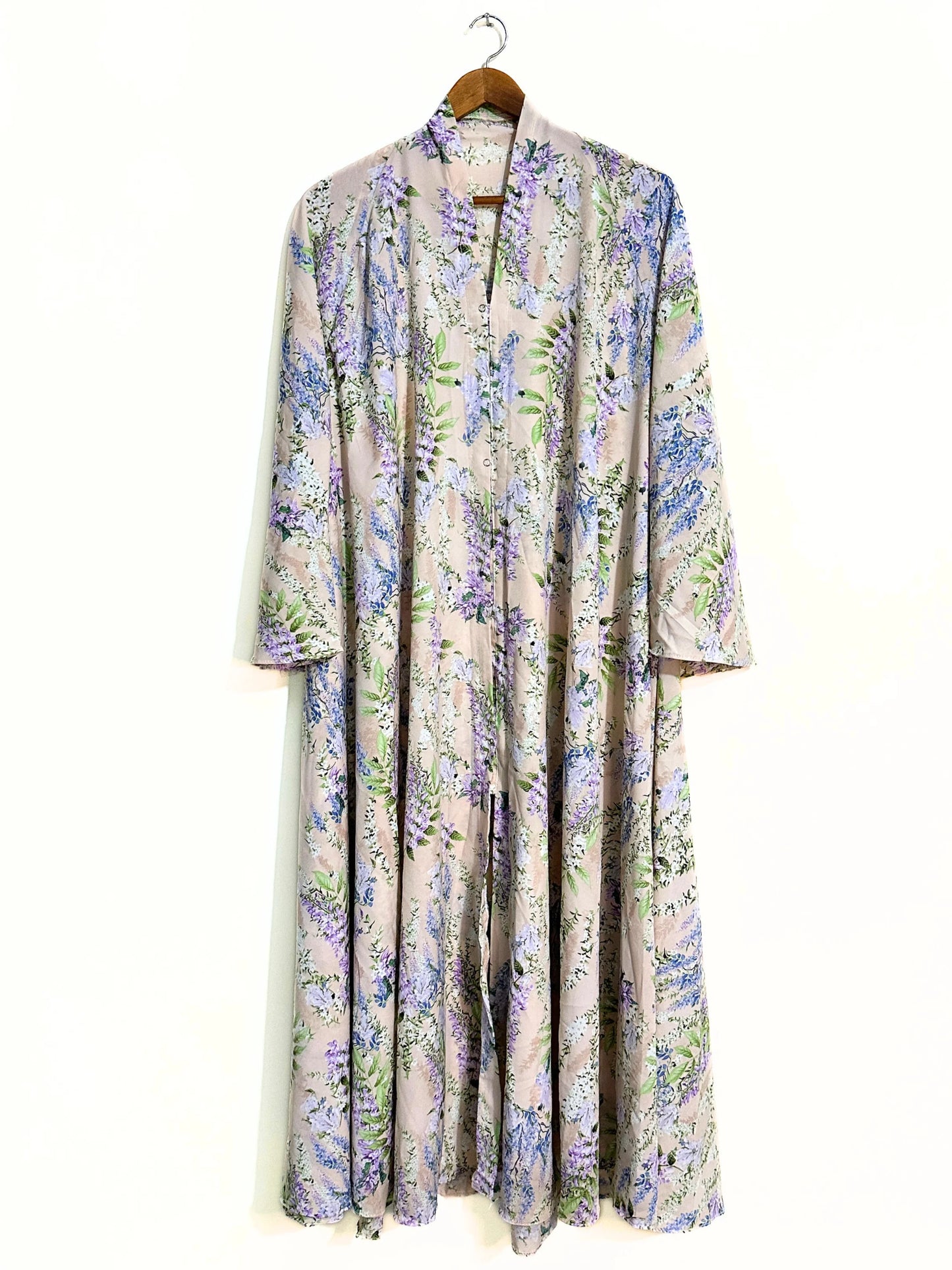 Lavender Meadow Front Open Long Flair Abaya