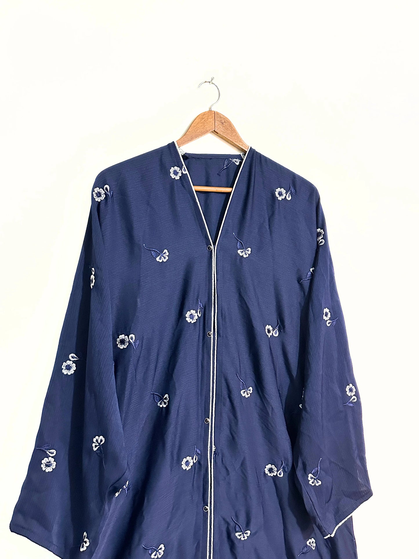 Blue Zoom Nidha Abaya With Floral Embroidery
