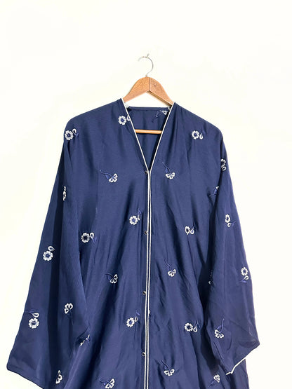 Blue Zoom Nidha Abaya With Floral Embroidery