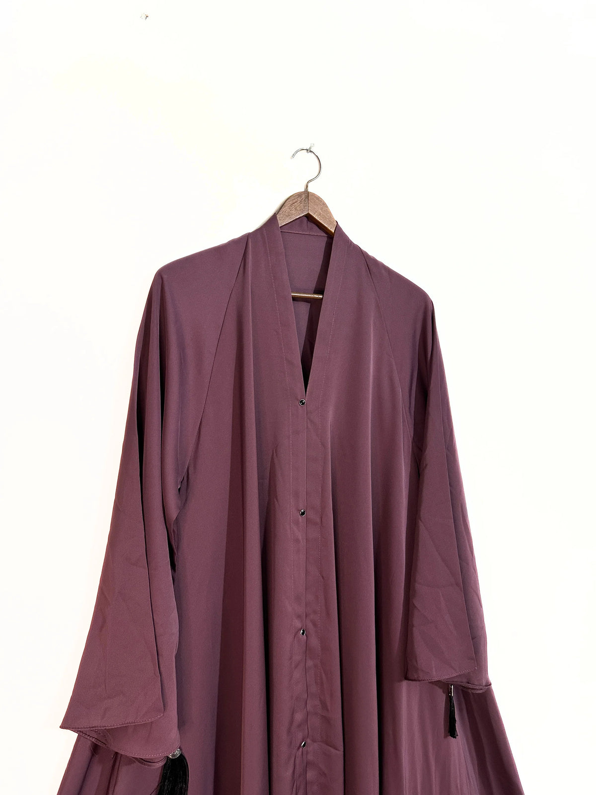 Royal Plum Front Open Long Flair Nidha Abaya
