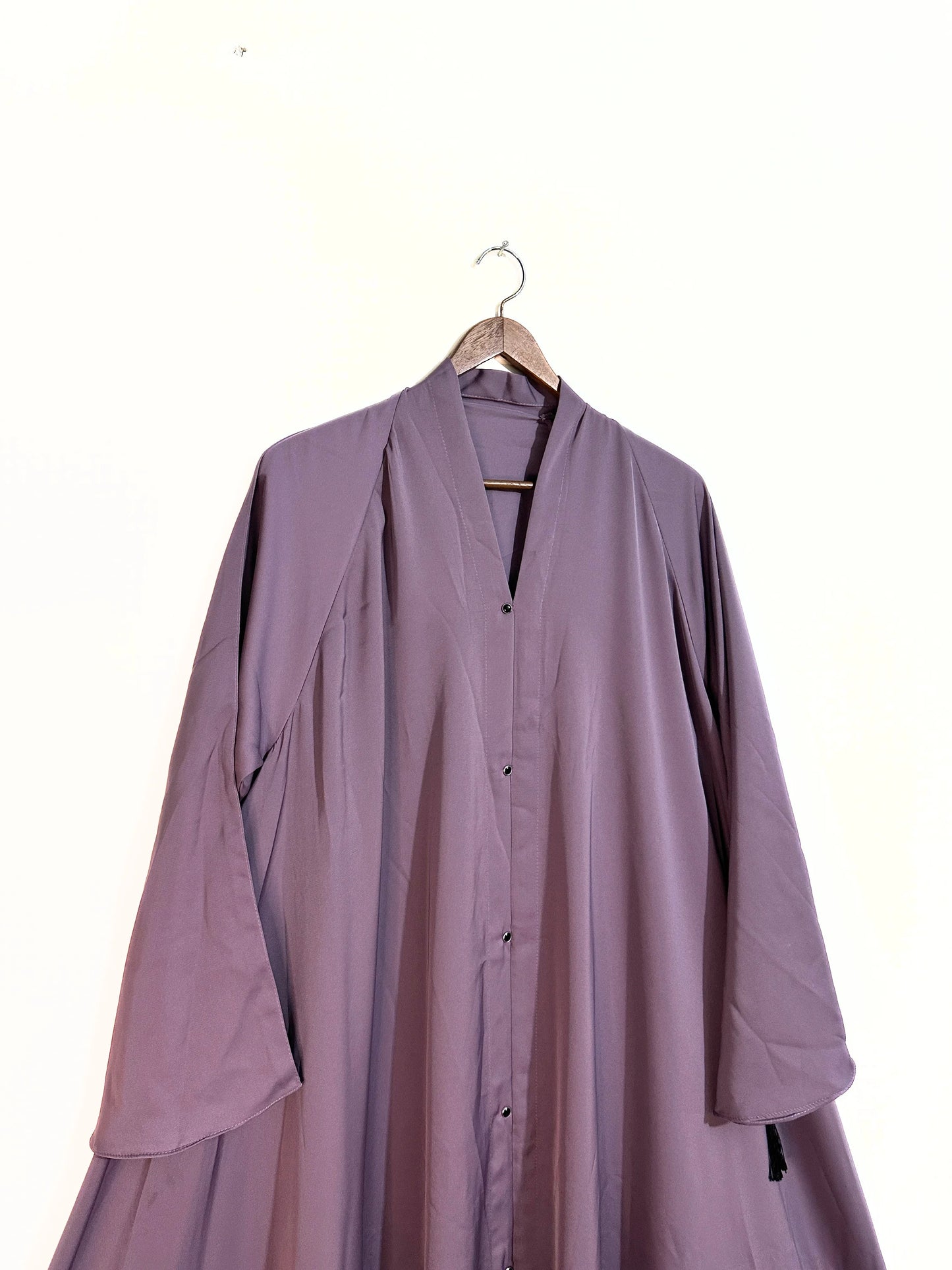 Dark Pink Front Open Long Flair Nidha Abaya