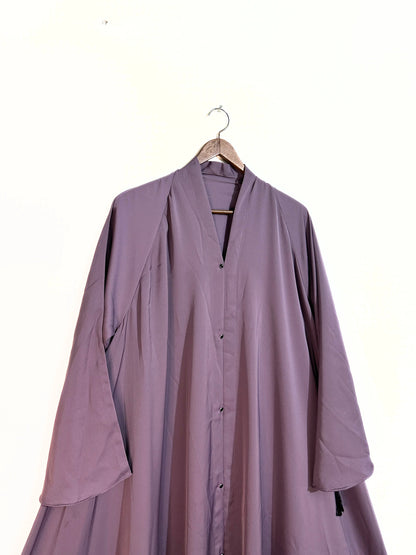 Dark Pink Front Open Long Flair Nidha Abaya