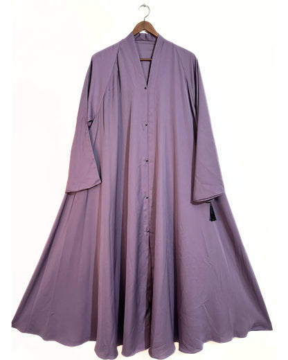 Dark Pink Front Open Long Flair Nidha Abaya