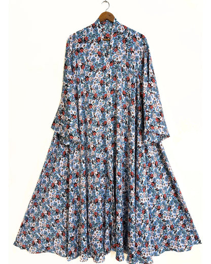 Blooming Sky Long Flair Crinkle Abaya