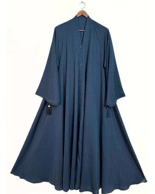 Zinc Front Open Long Flair Nidha Abaya